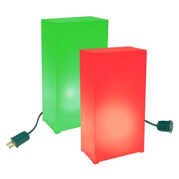 Open Box LumaBase Electric Luminaria Kit, Red and Green - Set of 10
