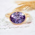 thumbnail image 2 of Large Gemstone Alexandrite Solitaire Ring Crystal Engagement Gold Ring June Birthstone Women Stacking Silver Jewelry Birthday Gift For Girl, 2 of 6