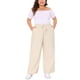 thumbnail image 2 of Pantalones Palazzo de Talla Grande para Mujer FAB CURVES con Cintura Elástica y Cordón, con Bolsillos, Pantalones de Pierna Ancha Casual 1X Albaricoque, 2 of 6