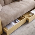 thumbnail image 6 of Convertible Sleeper Sofa Couch with Drop Down Table with 2Cup Holders, Multifunctional Double Folding Sofa Bed with Storage Ottoman and Sofa arm with box and drawer for Living room, Apartment, Brown, 6 of 9