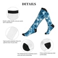 thumbnail image 5 of Lsque Blue Tie Dye Pattern Sport Compression Socks for Men & Women 15-20 mmHg Knee High Nurse Pregnant Running Medical and Travel Athletic, 5 of 6