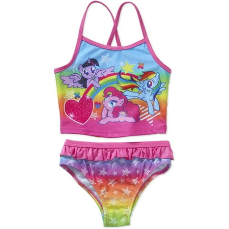 my little pony toddler girl two piece swimsuit walmart com