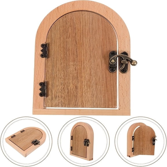 1Pc Handmade Solid Wood Fairy Door, Light Switch Cover Guard, No Punching Required Outlet, outlet covers decorative with Modern Rustic Design, Pet-Safe Durable Home Decor