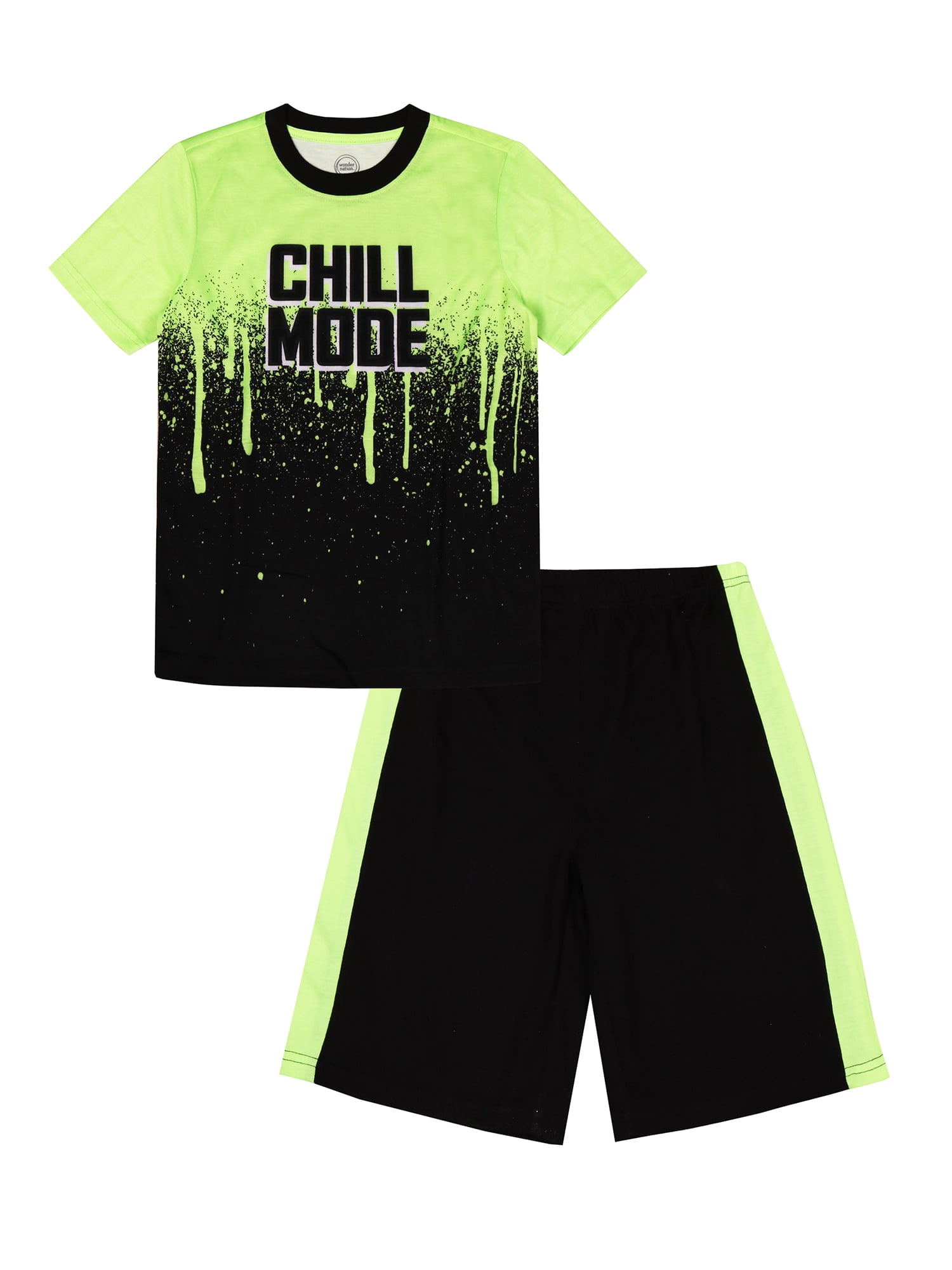 Wonder Nation Wonder Nation Boys Pajama Shorts Sleep Set, 2Piece Set