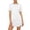White, variant on ClodeEU Women's Round Neck Short Sleeve Ruched Drawstring Mini Dress,Bodycon Pencil Short Dress White,Womens Plus XL