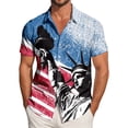 thumbnail image 2 of mgoYE Men American Flag Button Shirt Short Sleeve USA 4th of July Flag Tops Loose Patriotic Novelty Button T-Shirts 250th Anniversary Gifts for Men(Blue,XL), 2 of 6