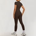 thumbnail image 5 of Women's 2 Piece Gym Set Short Sleeve Zip Up Activewear Top and Leggings, 5 of 9