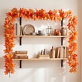 thumbnail image 5 of Fall Maple Leaf Garland, 5.7 Ft Artificial Autumn Hanging Vine for Thanksgiving Halloween Staircase Porch Decor, Indoor Outdoor, 5 of 9