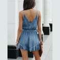 thumbnail image 5 of Riforla Women's Street Style Women's Cotton Denim Worn Out Suspender Jumpsuit Jumpsuits for Women Blue S, 5 of 7