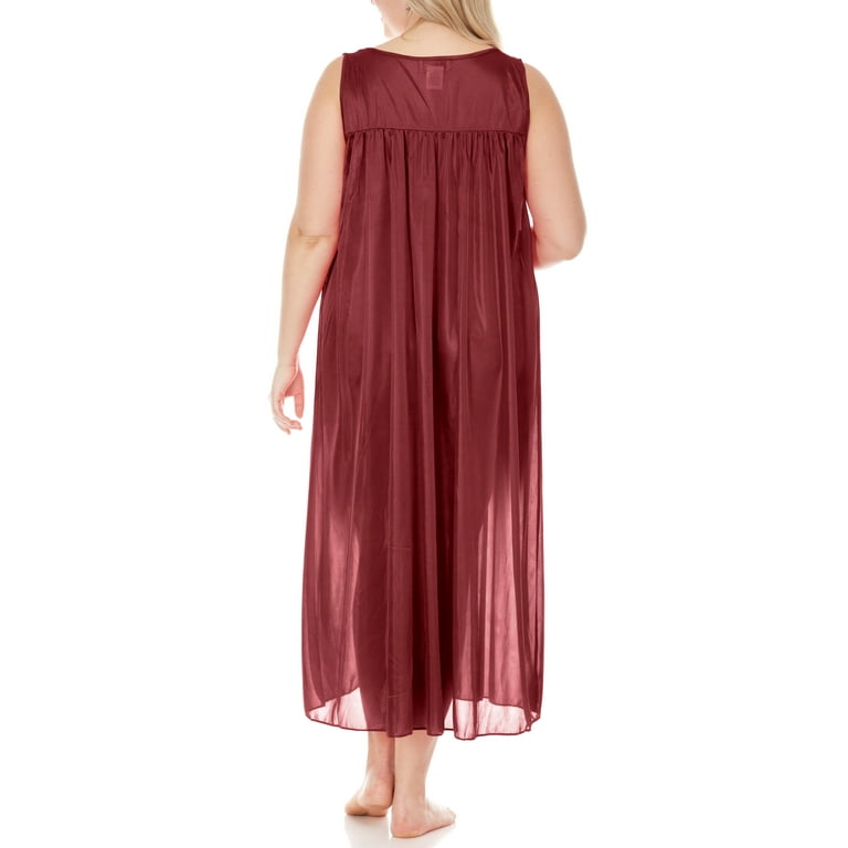 Ezi Nightgowns for Women Soft Breathable Satin Night Gowns for Adult Women Medium to Plus Size Womens Sleep Shirts Long Mid Length Nightgown Walmart