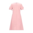 thumbnail image 7 of FSYBOA Girls Summer Dresses, Loose Fit Mid-length Short Sleeve Party Casual Dresses Pink Size 6, 7 of 7