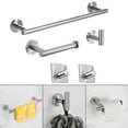 thumbnail image 4 of Brushed Bathroom Hardware Set Towel Rack Rustproof Towel Hooks Wall Mounted Stainless Steel Heavy Duty Round Modern Style for Kitchen Toilet , B, 4 of 10