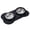 Black, variant on Stainless Steel Pet Bowl Mat with Bowls Large Size Spill Resistant for Dog Food Water Feeding Station