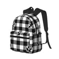 thumbnail image 2 of Vsdgher Anchor Black Tartan Plaid Print Unisex Large Capacity Bookbag Schoolbag Casual Daypack for High School/College/Teens/Travel/Work, 2 of 8