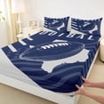 thumbnail image 3 of Homewish Cartoon Navy Rugby Queen Sheet Sets for Boys, American Flag Print Flat Sheet, Modern Football Sport Queen Fitted Sheet, Lightweight Room Decor, 4pcs, 3 of 7