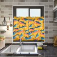 thumbnail image 4 of Yayeee Kitchen Curtains Tier Pair Light Filtering 27"x24" Rod Pocket Short Cafe Window Panel, Yellow Sardines Pattern, 4 of 7