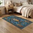 thumbnail image 2 of ODIKA 5'x7' Ultra-Soft Area Rug, Stained Ocean Mosaic Entryway Beachy Cherry Nautical Turtle Teal Playful None Washable, Bare feet friendly, Silk-Touch for Bedroom Home office, 2 of 7