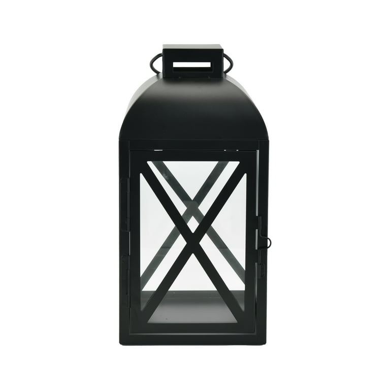 Mainstays Decorative Black Metal Pillar Candleholder Lantern