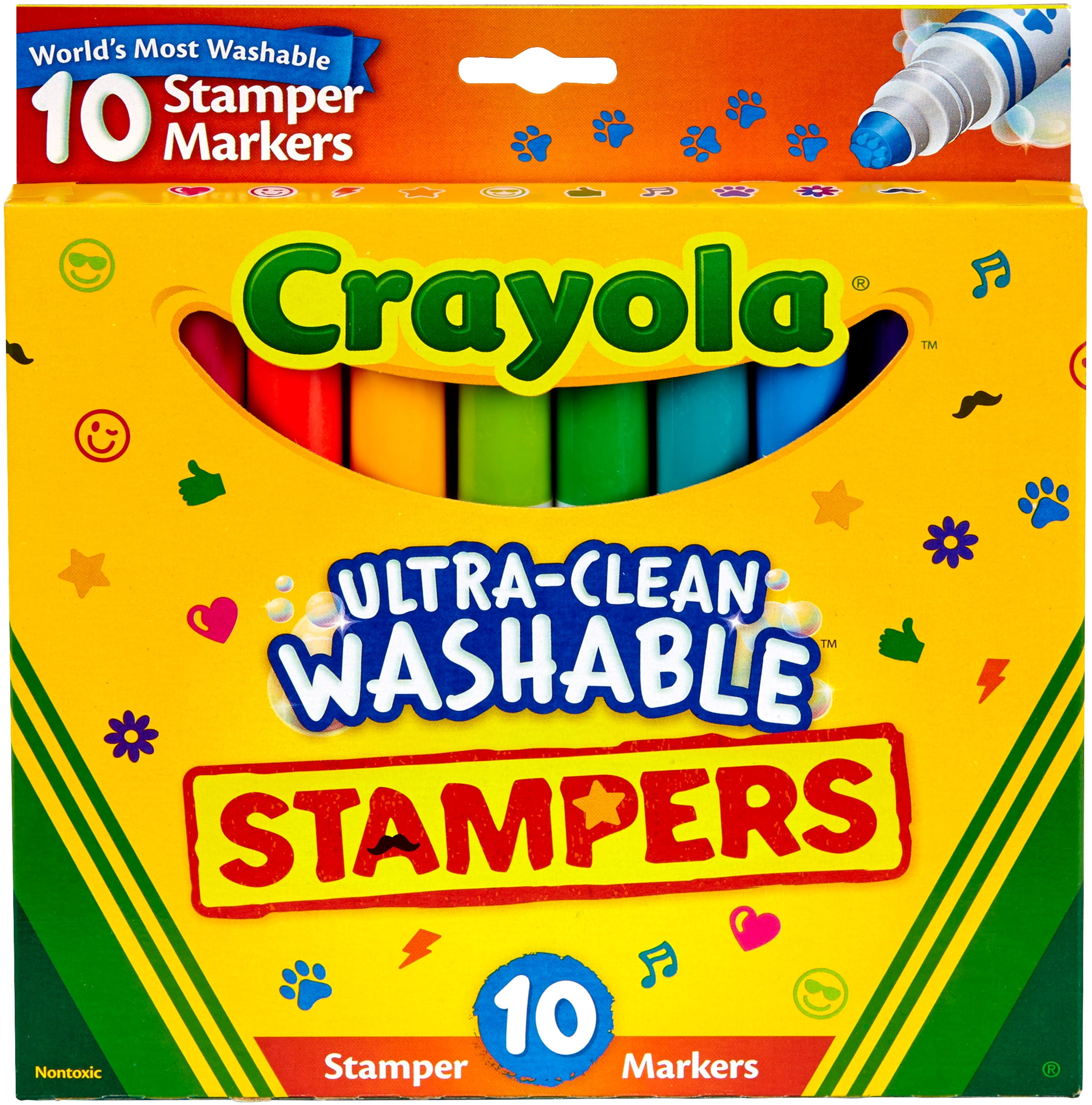 Crayola UltraClean Washable Stamper MarkersAssorted 10/Pkg Walmart