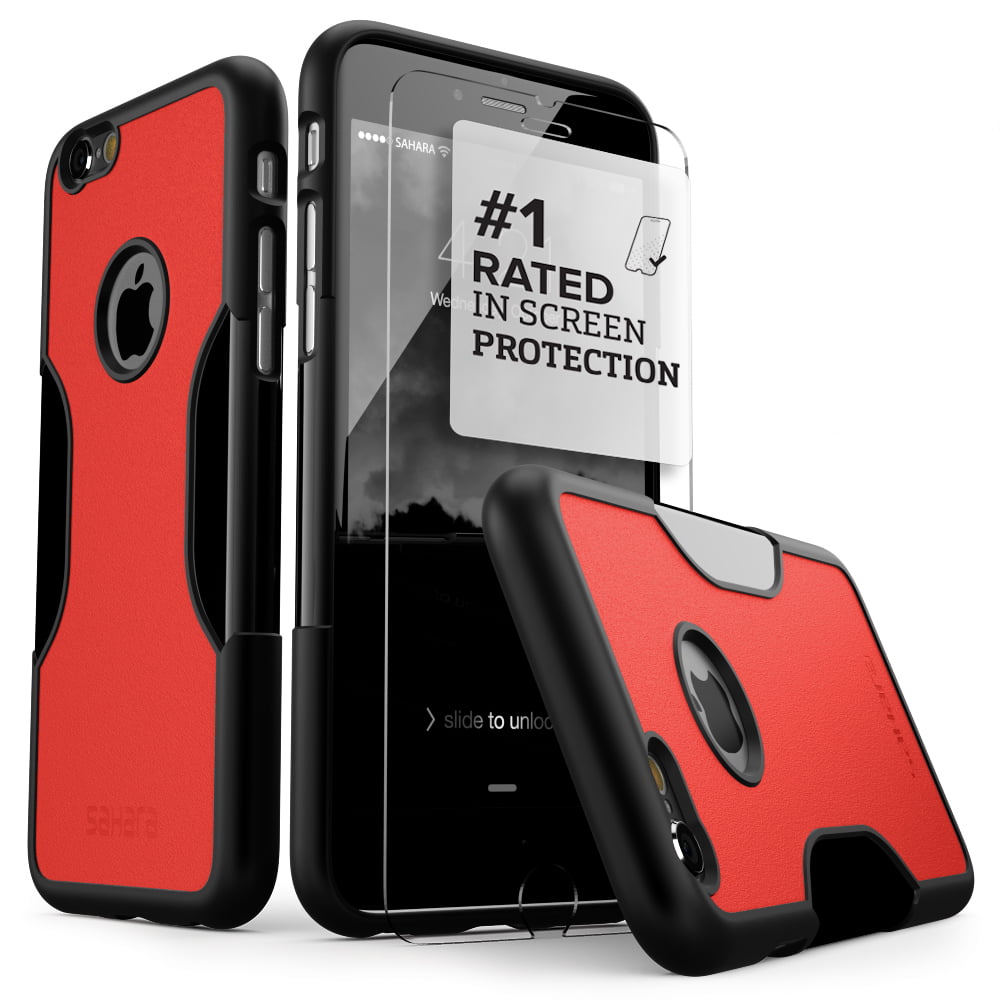 Slim Fit Aqua Teal Shockproof Bumper SaharaCase Protective Kit Bundle with Rugged Protection Anti-Slip Grip iPhone 8 Case and 7 Case ZeroDamage Tempered Glass Screen Protector