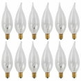 thumbnail image 2 of 12 Pc Clear Light Bulbs 40W 120V Candelabra Candle Flame Tip Chandelier Lighting, 2 of 2