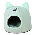 thumbnail image 4 of Casa para gatos, suministros para mascotas, impermeable, portátil, resistente a intemperie, cálida tienda de campaña para gatos, casa para porche, verde, 4 of 7