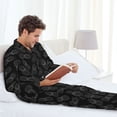 thumbnail image 6 of Lsque White Pineapples Pattern Long Sleeve Pajama Set for Men - Soft 2-Piece Sleepwear and Loungewear Set with Pockets, Comfy Nightwear-Small, 6 of 7