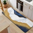 thumbnail image 5 of Blue and Gold Marble Glitter Waves Pattern Kitchen Rug Mat,Kitchen Runner Rugs Non Skid Washable,Decorative Kitchen Floor Mats for Kitchen,Sink,Laundry,17"x47.2", 5 of 7
