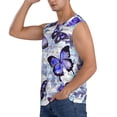 thumbnail image 3 of Xecao Butterflies Print Men's Tank Top: Sleek Sleeveless Tee for Casual Sports and Beach Occasions-Small, 3 of 7