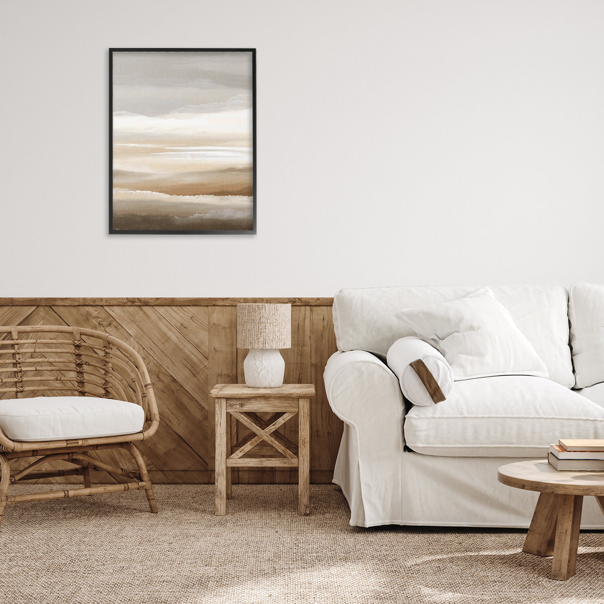 Stupell Industries The Horizon Serene Cloud Layers Black Framed Giclee Art, design by Ink Drop Loft