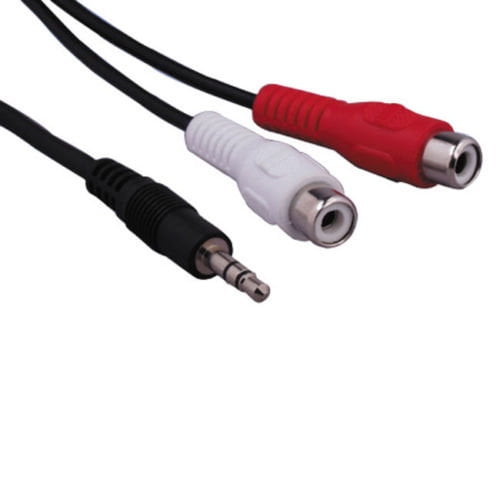 Kentek 6 Inch 6" 3.5mm AUX auxiliary male to RCA RW red white female M
