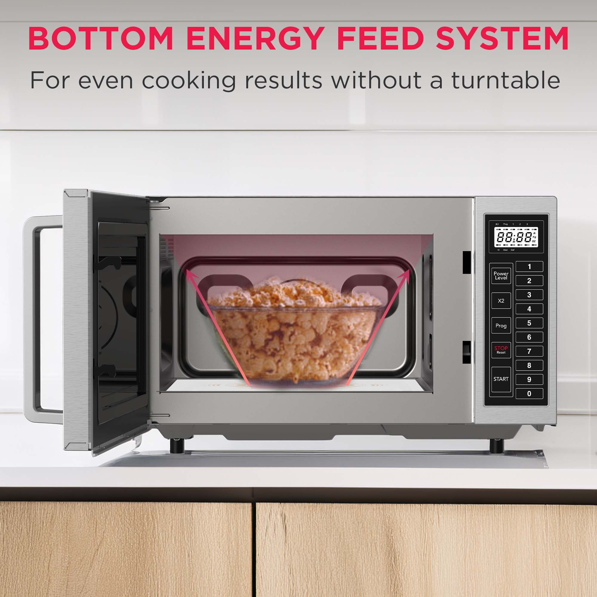 Frigidaire 0.9 Cu. ft. Commercial Microwave, NSF Certified Microwave with 10 Programmable Memory, Touch Screen Control, Stainless Steel