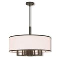 thumbnail image 1 of Livex Lighting Fabric Shade 7 Light Bronze Pendant Chandelier, 1 of 4