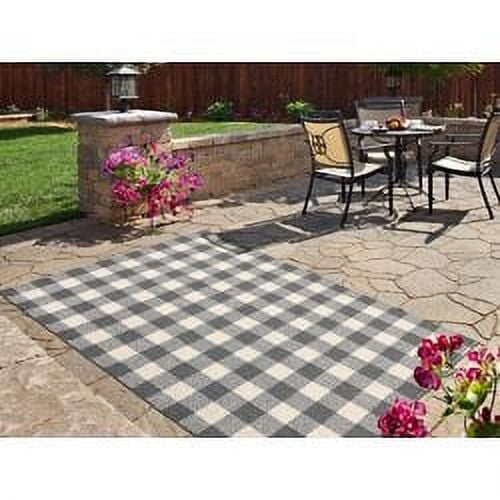 Garland Rug Country Living Buffalo Plaid Polypropylene Cinder/Ivory Indoor/Outdoor Area Rug, 7' x 10'