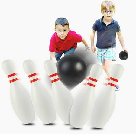D-GROEE Kids Bowling Set Includes 10 Classical White Pins and 2 Balls Suitable as Toy Gifts Early Education Indoor & Outdoor Games Great for Toddler Preschoolers and School-age Child Boys & Girls