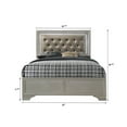 thumbnail image 3 of Tcbosik Queen Size Upholstered Platform Bed with LED Light and Button Tufted Headboard, Box Spring Needed, Champagne, 3 of 5