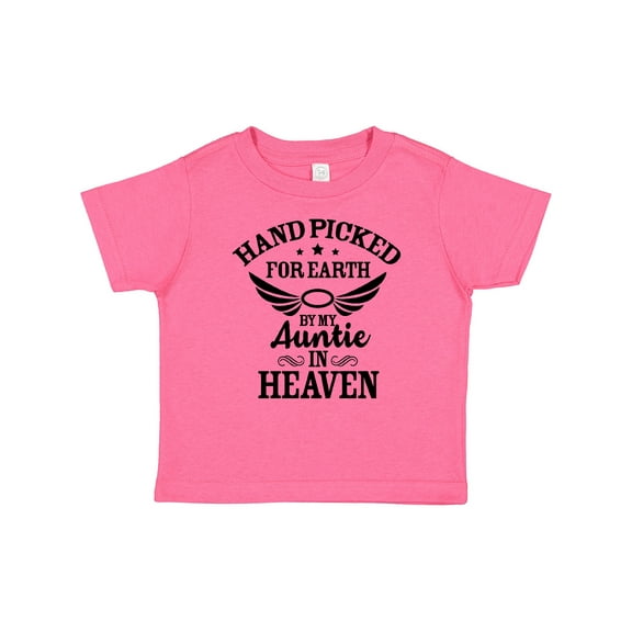 Inktastic Handpicked for Earth By My Auntie in Heaven with Angel Wings Boys or Girls Baby T-Shirt
