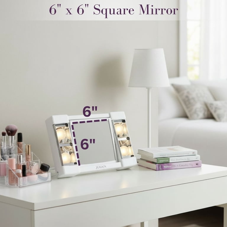 Jerdon Go Lightly Makeup Mirror with Lights, 3X-1X photo 5