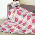thumbnail image 6 of Rateoe Floral Strawberr Print Fuzzy Fleece Throw Blanket Extra Large,Super Soft,Fluffy and Warm Blankets for Couch,Bed,All Season Use (50"x40"), 6 of 8