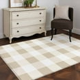 thumbnail image 3 of Cream White Buffalo Check 4x6 Area Rugs, Farmhouse Plaid Modern Geometric Non-Skid Rubber Backing Large Rectangle Rugs - Living Room Bedroom Home Office, Indoor Floor Mat Carpets Washable Rug, 3 of 9