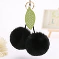 thumbnail image 4 of SPRING PARK Cute Cherry Keychain Fluffy Pom pom Ball Bag Car Pendant Charm Key Keyring, 4 of 8