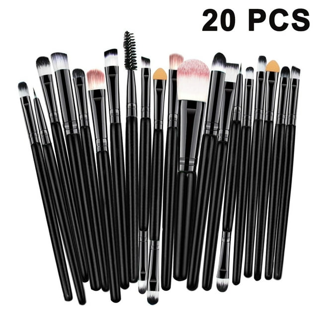 Juego de 20 brochas de maquillaje profesionales, brochas sintéticas premium para base, polvos, rubor, sombras, correctores, cosméticos para ojos, kit de brochas de maquillaje.