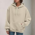 thumbnail image 5 of Puliio Women's Hoodie Bow Print Long Sleeve Casual Drawstring Hooded Sweatshirt Fall Winter Loose Comfy Trendy Pullover Tops With Pockets, 5 of 8