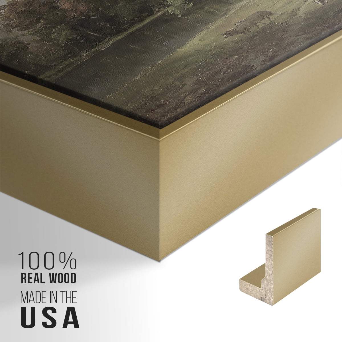 Vintage Landscape-CCCXXIII By Wexford Home Framed in Gold Wood Gallery Wrapped Canvas 25 in. x 37 in.