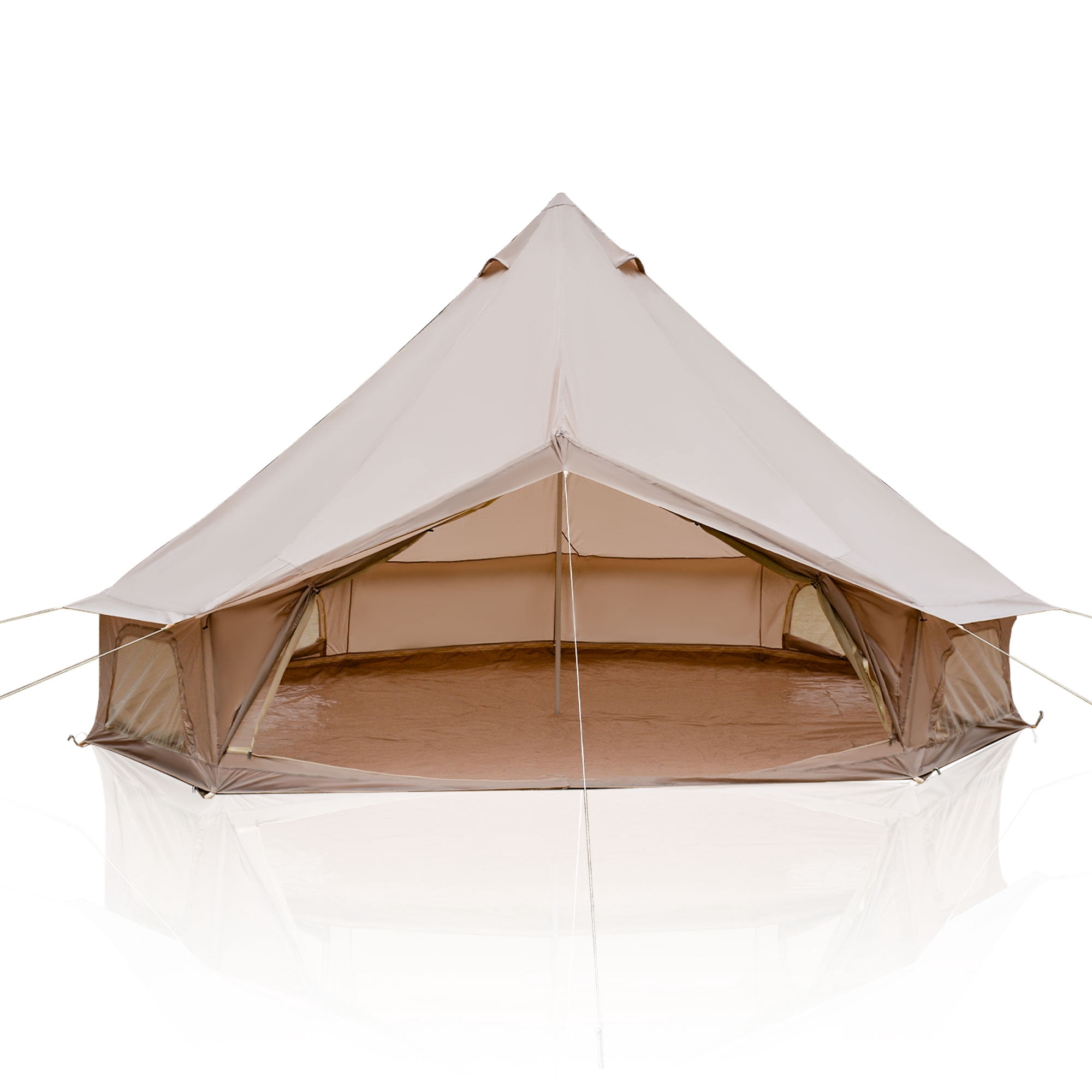 Bell Tent with Stove Jack, Green 4 Season Waterproof Glamping Yurt Tent, 13.1 FT Oxford Family Camping Tent Fits 6- 8 People for Outdoor Parties