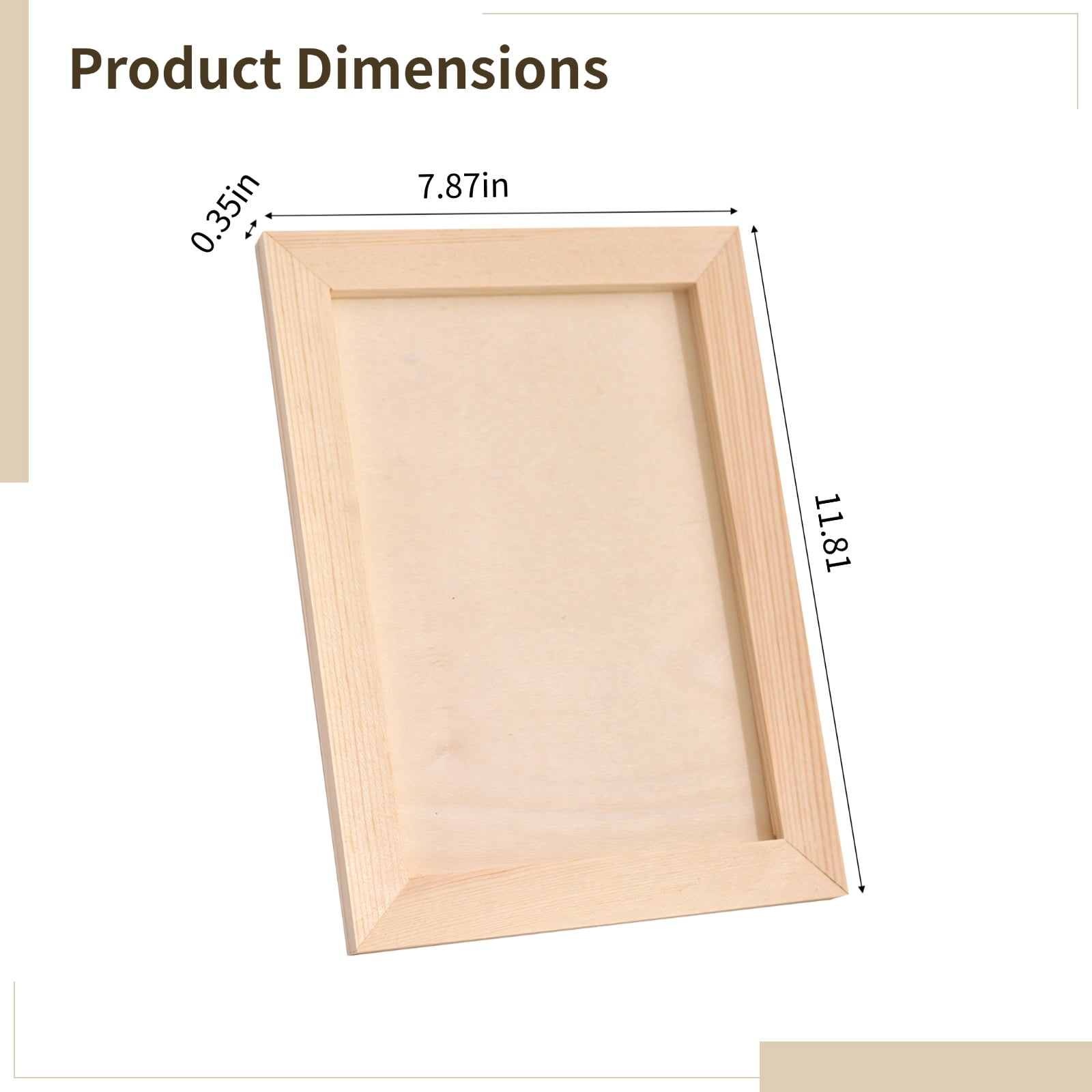 10 Pcs Wooden Canvas Frames for Painting, 20x30 cm/7.87x12 in, 0.9cm/0.35 in Thickness, Smooth Surface, Ideal for Oil, Acrylic, and Craft Projects