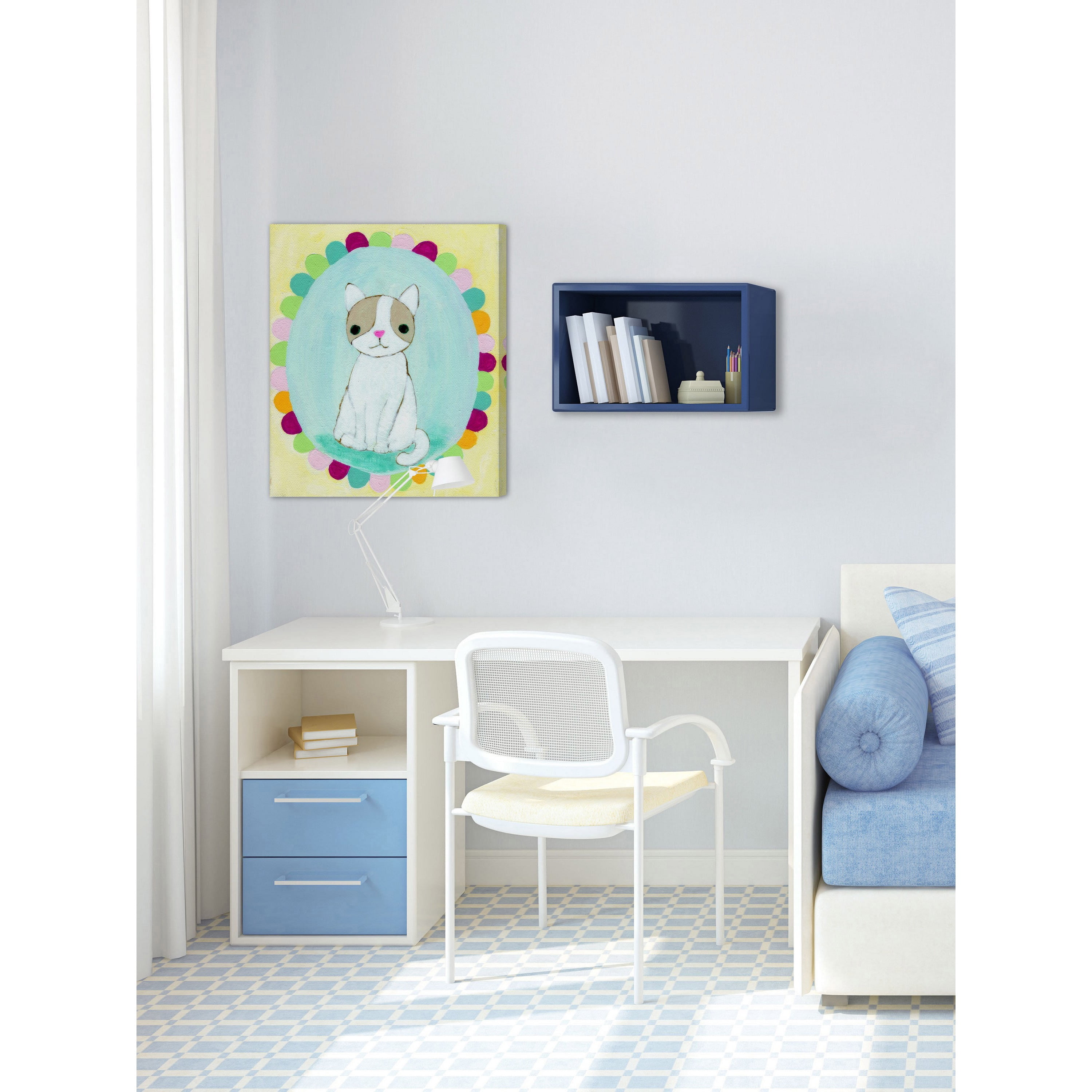 Marmont Hill "Kitty Simple Painting" by Jill Lambert Painting Print on Wrapped Canvas
