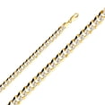 thumbnail image 1 of Dimaya Fine Jewelry 14K Two-Tone Gold 9.8-mm Wide Regular White Pave Cuban Chain, 1 of 3