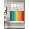 thumbnail image 2 of Sheer Curtains 45 Inch Length, Rainbow Striped Semi Sheer Curtains Light Filtering Window Treatment, Colorful Gradients Modern Abstract Art Privacy Voile Drapes for Living Room Bedroom 52x45 Inch, 2 of 7