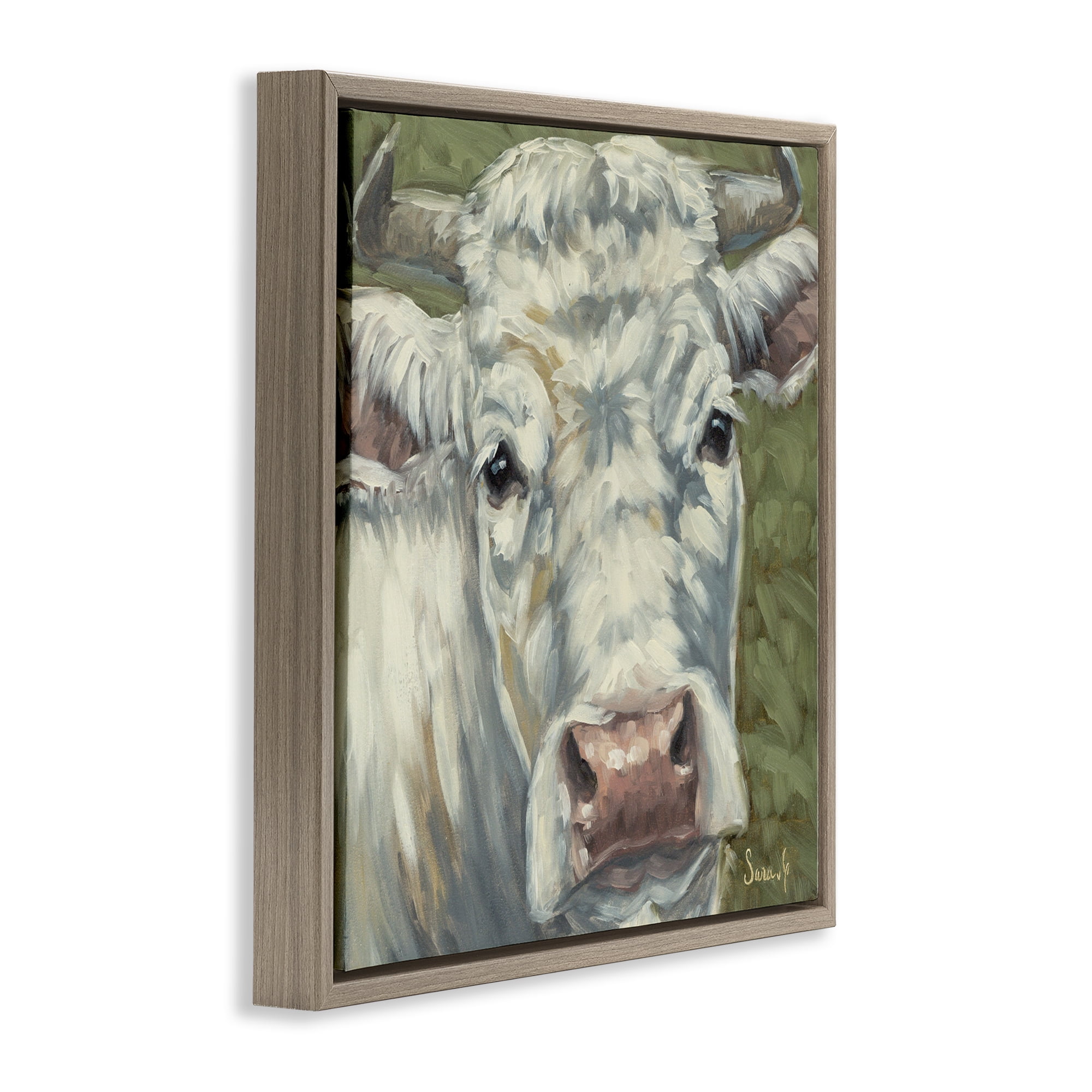 Stupell Industries Pearl Of The Pasture Brown Framed Floater Canvas Wall Art, design by Sara G. Designs